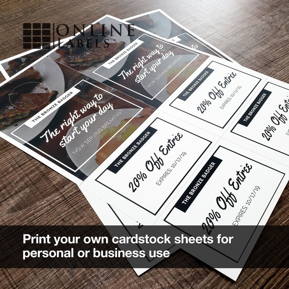 Online Labels - Door Hangers with Tear Away Cards - 4.25" x 11" - Cardstock - Inkjet/Laser Printer (100 Sheet Pack)