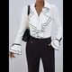 thumbnail image 4 of Camisa Informal con Mangas Acampanadas y Volantes de Color Liso para Mujer, y Otoño 2025 XL, 4 of 7
