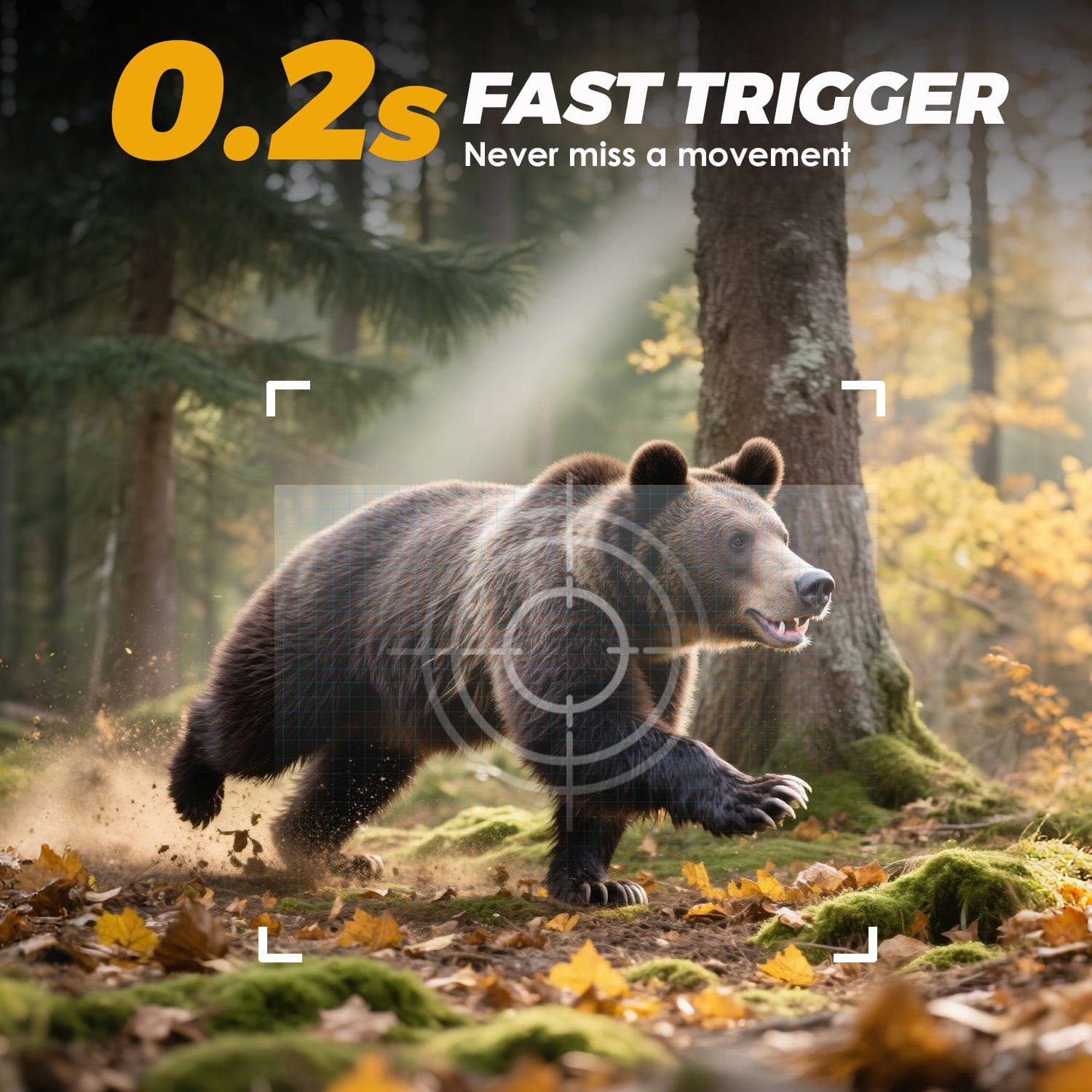 CocoBear Trail Camera 36MP 2K Game Camera with 850nm IR Night Vision, Motion Detection, 2" LCD Display, 130° Wide Angle, IP66 Waterproof, Time Lapse, Hunting Wildlife Camera