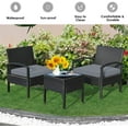 thumbnail image 6 of DORTALA 3 Pieces Patio Furniture Set, Outdoor Rattan Conversation Set with Cushions & Coffee Table, Wicker Furniture Set for Garden Balcony Backyard Poolside, Grey, 6 of 14