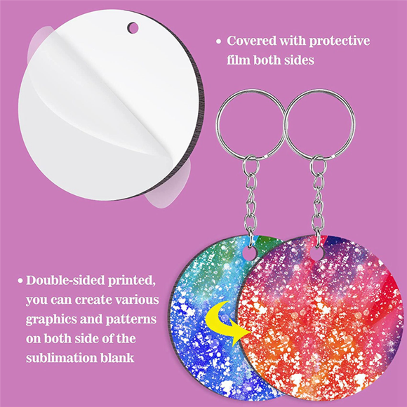 960 Pieces Sublimation Blanks Keychain Set Round Key Rings Sublimation Ornament Blanks Heat Transfer Keychain Tassels