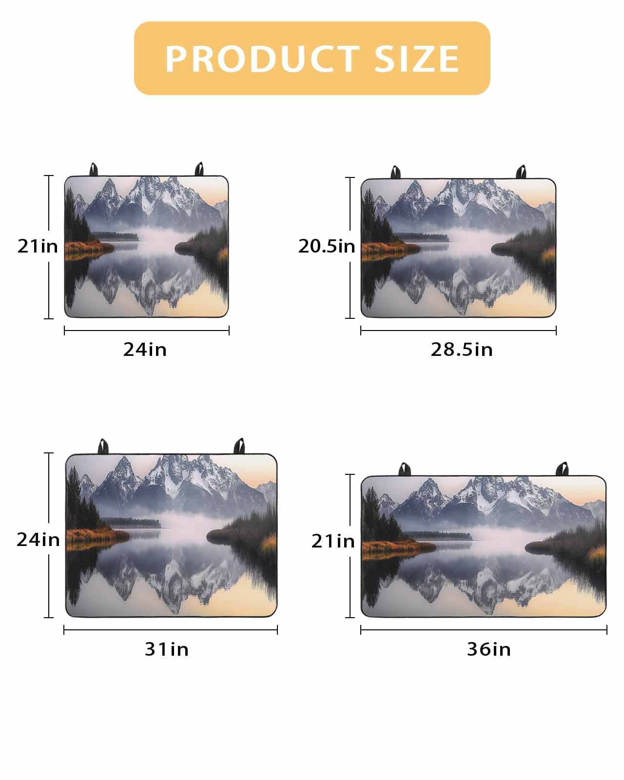 nqOlkjepod Large Induction Cooktop Protector Mat 36"x21", Grey Mountain Stove Top Covers for Electric Stove, Forest Modern Art Farmhouse Decorative Stove Burner Cover Mats, Glass Top Stove Cover