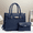 518-23Blue, variant on Women's 2 PCS Handbag Set PU Leather Top-handle Satchel with Clutch Wallet Shoulder Bag for Work & Daily Use