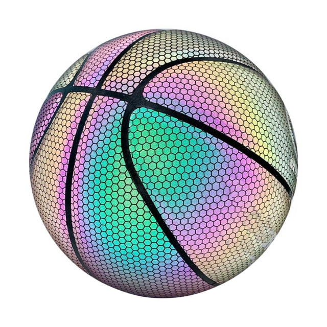 Yeacher Reflective Basketball Wear-resistant Cool Glowing Luminous Colorful Basketball for Adults