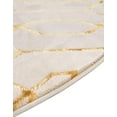 thumbnail image 6 of Marilyn Monroe Glam Collection Area Rug - Trellis (5' 3" Round White Gold/Gold), 6 of 11