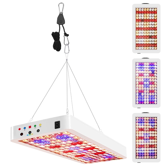 Zootealy Full Spectrum Plant Light with Intelligent Remote Control and Timer - High Efficiency, Low Light Decay, Leak-proof - Perfect for Indoor Flower, Grass, and Succulent Growth - US/EU Plug