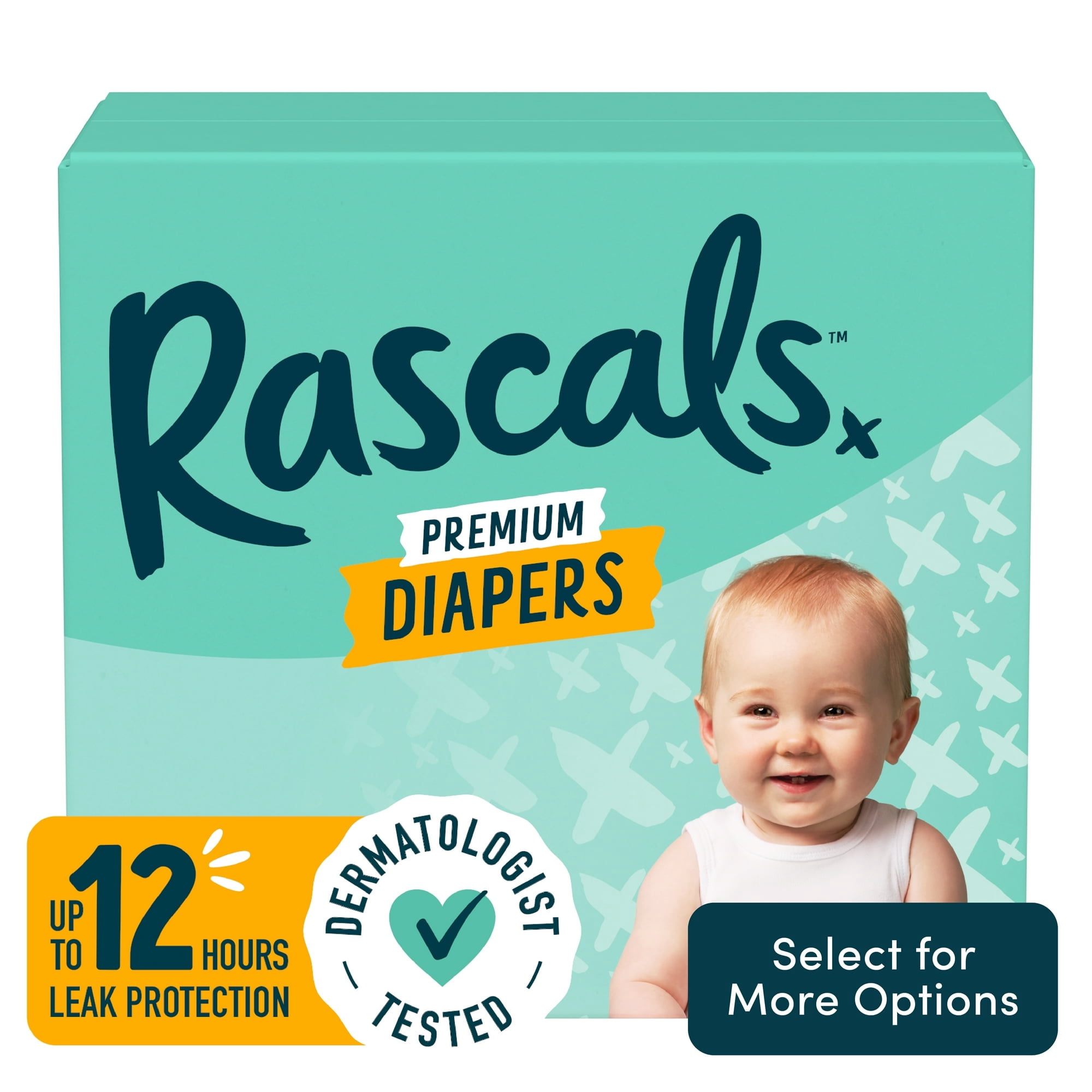 Rascals Premium Absorbent Baby Diapers Size 3, 88 Count