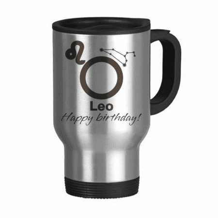 

Constellation Fate Birthday Celebration Leo Travel Mug Flip Lid Stainless Steel Cup Car Tumbler Thermos