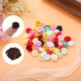 thumbnail image 4 of Uxcell 100 Pcs 0.6 inch Mini Ribbon Roses for DIY Crafts Sewing Artificial Fabric Flowers Dark Brown, 4 of 5