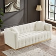 thumbnail image 3 of Jeday Mid Century Modern Living Room Cream Boucle Fabric Sofa, 3 of 4