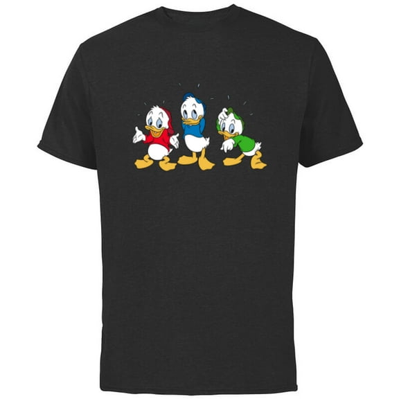 Disney Huey, Dewey, and Louie - Short Sleeve Cotton T-Shirt for Adults -Customized-Black