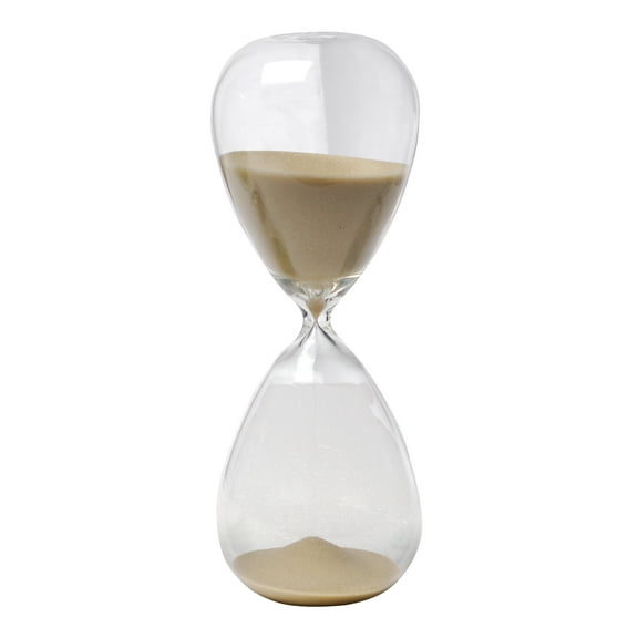 10" Ferdinand 60-Minute Hourglass, Bisque Sand-Color:Clear,Style:Contemporary