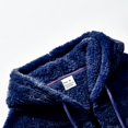 thumbnail image 7 of Wutalume Winter Thickened Warm Double-Sided Fleece Jacket with Full-Length Zipper, Loose Fit Cardigan Style, Casual Hooded Coat for Men,Dark Blue 2XL, 7 of 7