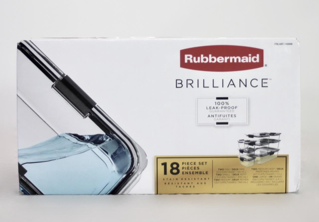 Rubbermaid Brilliance 10 Piece Set Clear and Airtight Food Storage Containers