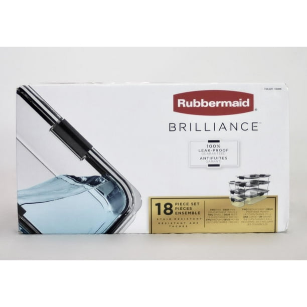 Rubbermaid Brilliance Microwavable Food Storage Container Set, 18Piece