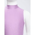 thumbnail image 5 of iixpin Kids Girls Lyrical Dance Dresses Sleeveless Ballet Stage Performance Shiny Rhinestones Split Dress Light Purple 16, 5 of 7
