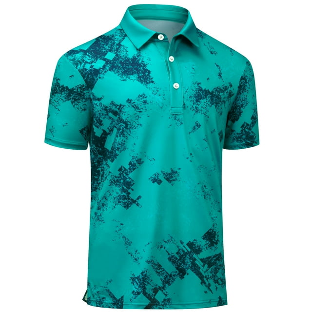 Sponeed Polo Shirts for Men Short Sleeve Performance Moisture Wicking Golf Shirt Dry Fit Green M