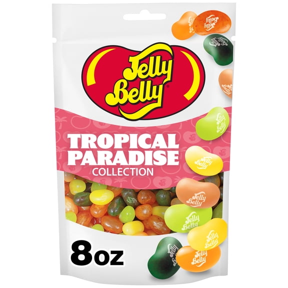 Jelly Belly Tropical Paradise Jelly Bean Collection - 8 oz Pouch Bag - Genuine, Official, Straight from the Source