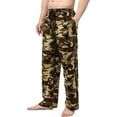 thumbnail image 2 of Bintangor Men Pajama Sleep Pants 100% Cotton Knit Lounge Wear Long Camouflage Yellow XL, 2 of 3