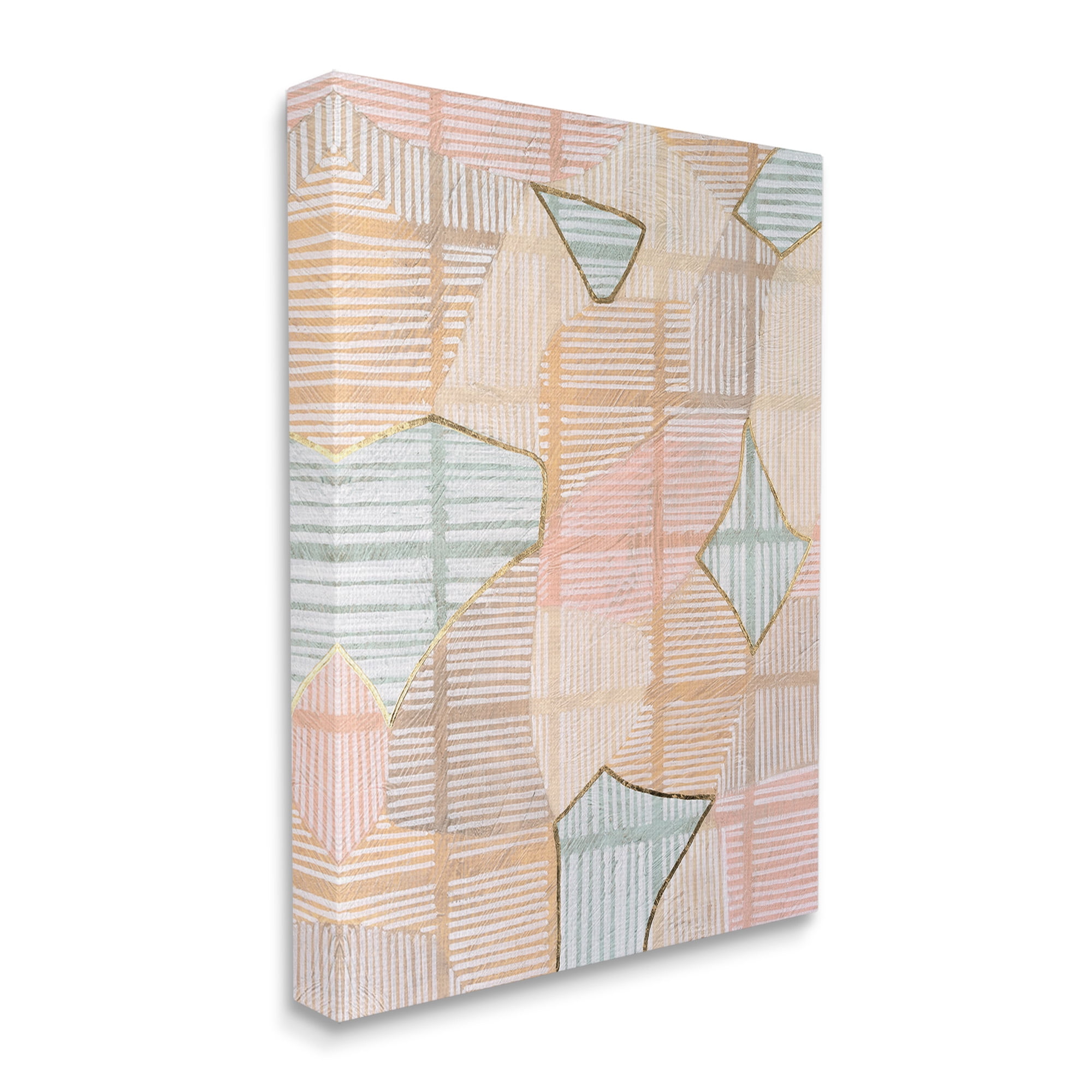 Stupell Industries Pastel Patterned Shapes Abstract Painting Gallery Wrapped Canvas Art Print Wall Art, 16 x 20