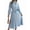 Light Blue, variant on Women'S Long Sleeve Pleated Dress Casual Semi Formal Church Dress Mock Neck A Line Flowy Midi Dresses with Belt Pink M