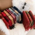 thumbnail image 6 of Yoyauz Autumn Winter Scarf Ladies Gift Plaid Blanket Scarf Soft Thick Big Blanket, 6 of 9