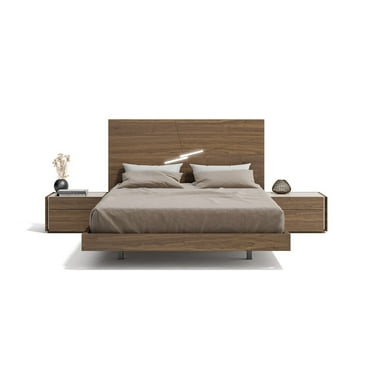 Homestock Art Nouveau Allure King Size Bed In Walnut