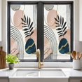 thumbnail image 2 of Static Cling Non Adhesive Window Film, Boho Geometric Window Privacy Film Frosted, Modern Abstract Art Tropical Striped Opaque Window Coverings for Small Windows, Home, 17.7 x 39.3 Inches, 2 of 9
