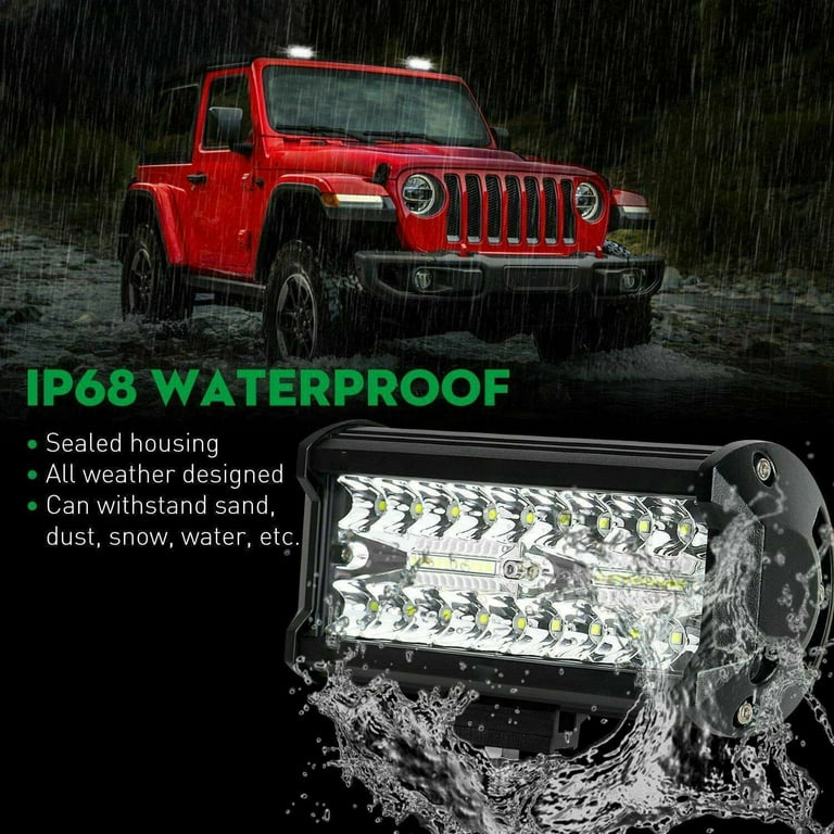 Car And Truck Fog & Driving Lights For Toyota 7 Inch 800W LED Light Bar - Spot & Flood Combo, 270000LM, 12V/24V, For Trucks, UTVs, Off-Road (3 Year Warranty) Fog Lights - Foto 8