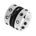 thumbnail image 3 of Gothic Zipper Wristband Wide Jewelry PU Leather Punk Bracelet for Women Men White, 3 of 7