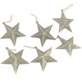 thumbnail image 4 of Paquete de 6 adornos para árboles de Navidad: adornos colgantes de estrellas con purpurina dorada, adornos festivos, dorados, 3,5 pulgadas, 4 of 5