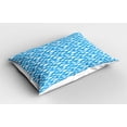thumbnail image 2 of Ambesonne Sky Pillow Sham 2 Pack, Fluffy Clouds Cumulus Motif, 30"x20", Azure Blue and White, 2 of 3
