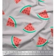thumbnail image 1 of Soimoi Grey Georgette Viscose Fabric Watermelon Fruits Decor Fabric Printed Yard 42 Inch Wide, 1 of 3