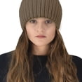 thumbnail image 4 of Peach Couture Oversize Cute Beanie Hat Cap Warm Hand Knit Pom Pom Double Layer Thick Winter Ski Snowboard Hat, 4 of 10