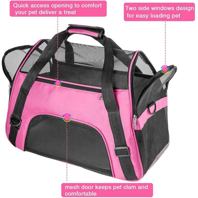 Transparent Pet Carrier Bag Side Opening Lightweight Carrier Case  Collapsible Pet Travel Carrier for Small Cats Dogs Q84D