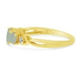 thumbnail image 4 of 14k Yellow Gold Oval Opal And Diamond Three Stone Ring, 4 of 6