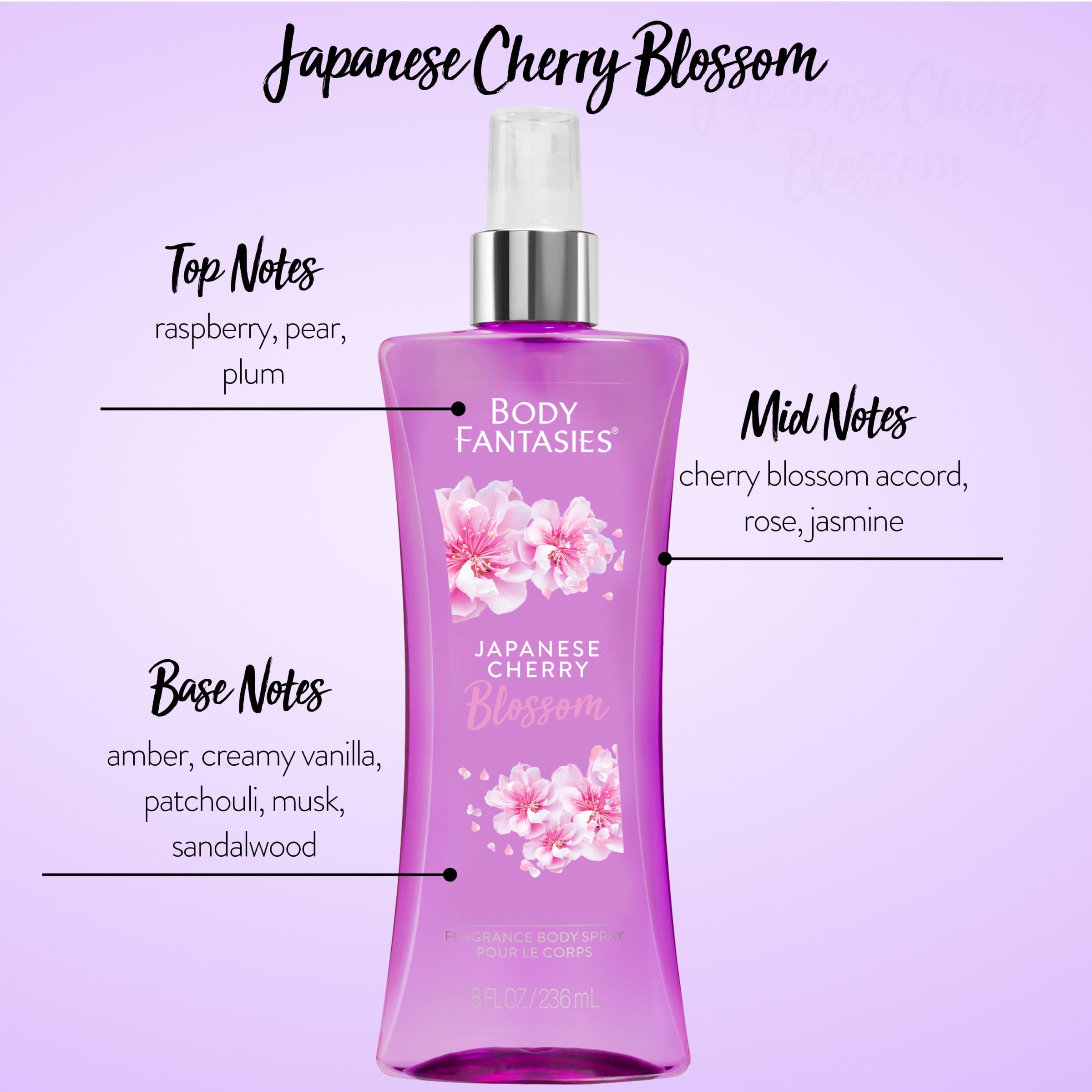 Body Fantasies Signature Fragrance Body Spray Japanese Cherry Blossom 8 fl oz