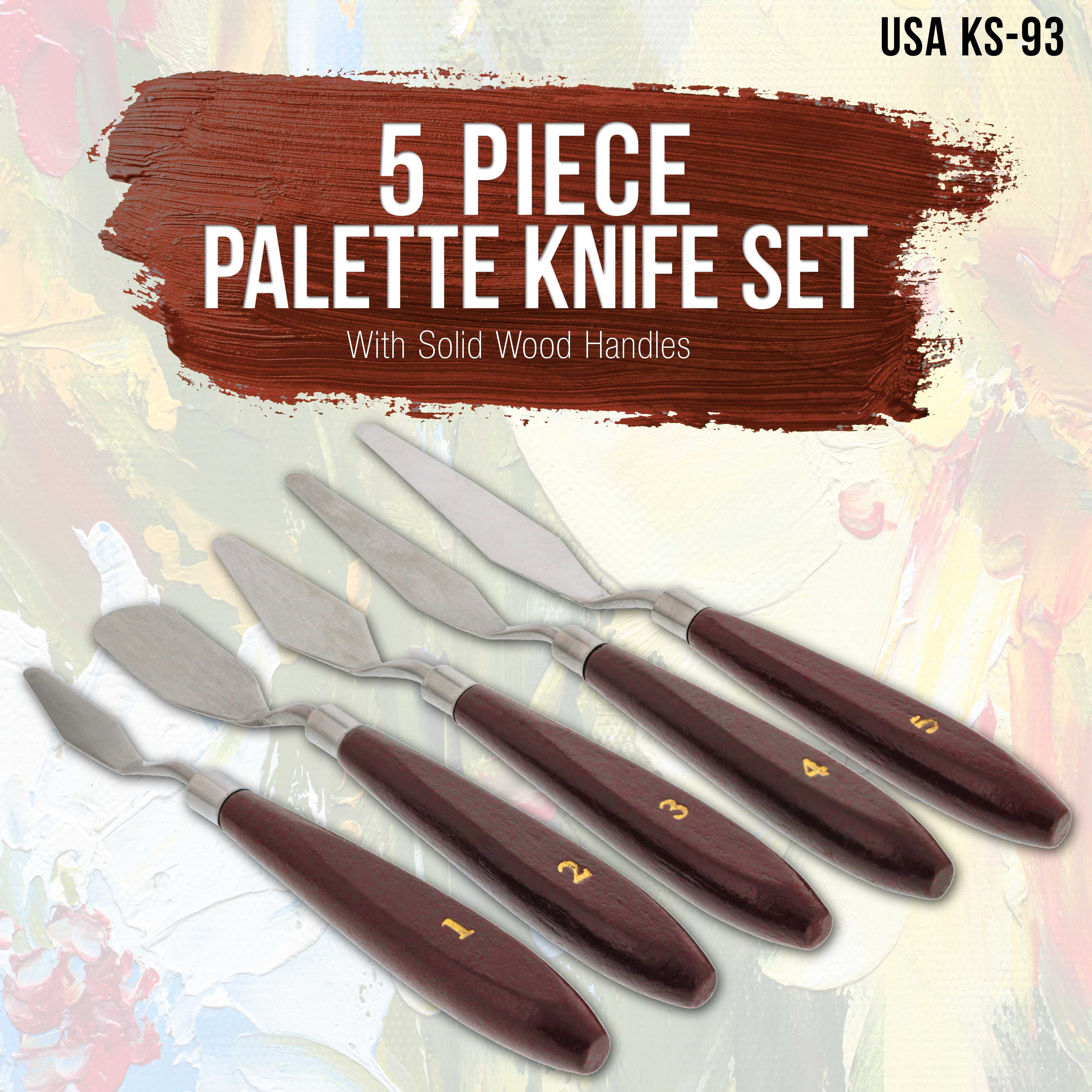 5 Piece Oil Painting Palette Knife Set Canvas Painting Artist Knives for  Use With Oil Based & Acrylic Paints Create Textures and Effects 