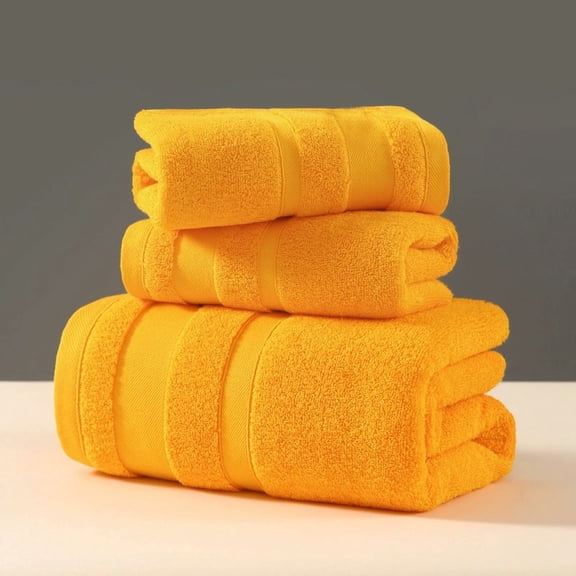 Zhuge 3 Piece Towels Set for Adults Luxury Bath Towels Large Sets for Bathroom Super Soft Microfiber Shower Towels ,Yellow