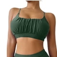 thumbnail image 3 of Women's Solid‑Color High‑Waist Two‑Piece Bikini Set Padded Wire‑Free Loose Spaghetti Strap Split Swimsuit Green M(M), 3 of 4