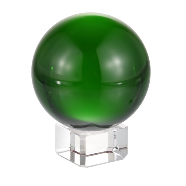Unique Bargains 50mm/2' K9 Crystal Ball Decorative Ball with Gift Box and Crystal Stand Green 1 Set