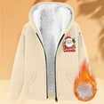 thumbnail image 2 of Makaor Womens Sweatshirts Jackets Christmas Fleece Hooded Coat Solid Plus Size Zipper Long Sleeve Outerwear Soft Clothes, 2 of 5