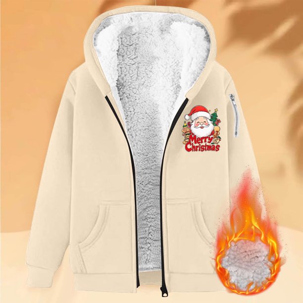 Sudadera informal con capucha y manga larga para mujer, estilo navideño, de gran tamaño, color liso, con cremallera, capucha y forro polar grueso, chaqueta de manga larga con hombros descubiertos, blu