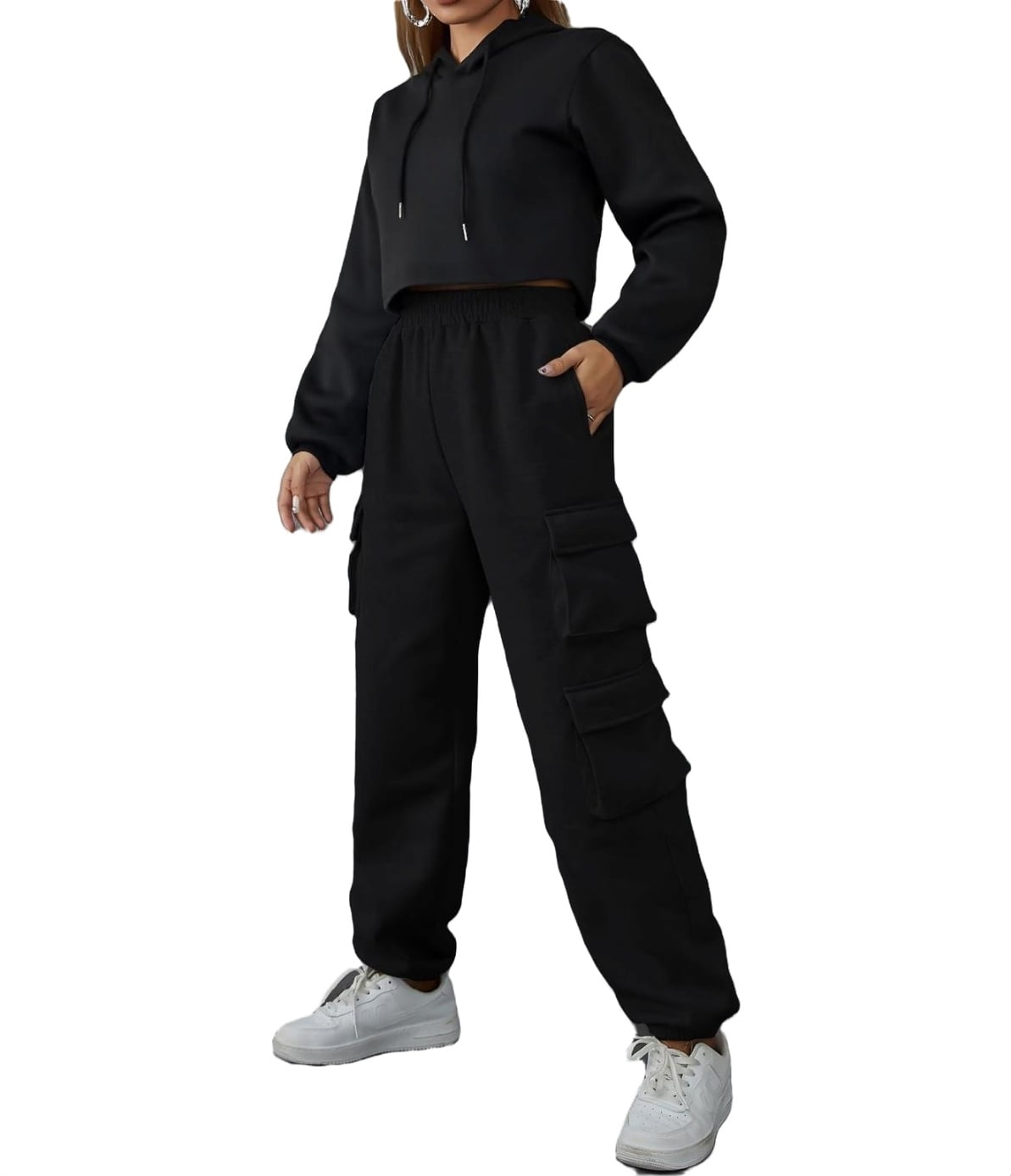 Women s Elastic High Waist Pocket Side Jogger Sweatpants XXS