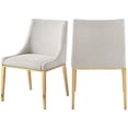 thumbnail image 4 of Meridian Furniture Chaise de Salle à Manger en Lin Beige Texturé, 4 of 9