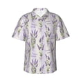 thumbnail image 2 of Xecao Lavender Flowers print Hawaiian shirt - a stylish short-sleeve button-down for men, perfect for casual beach and tropical outings., 2 of 9