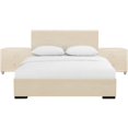 thumbnail image 5 of Beige Upholstered Platform King Bed with Two Nightstands, 5 of 5