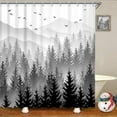 thumbnail image 2 of Mountain Shower Curtain Misty Forest Tree Foggy Shower Curtain for Bathroom with Hooks Cool Nature Scenery Landscape Bathtub Decor 72 inch Design Art Shower Curtain Waterproof Fabric, 2 of 5
