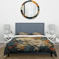 thumbnail image 3 of Designart "Orange Teal botanic Whirlwind II" Abstract Bedding Covert Set - Abstract Botanicals Orange Modern Bed Set With 2 Shams, 3 of 6