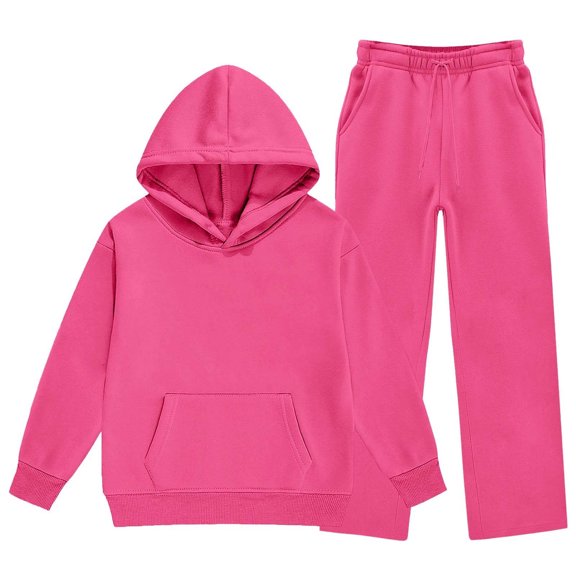 HAYIMI Cozy Hoodie Sweatpants Set For Kids Hooded Sweatshirt And Jogger Tracksuit In Mid/Big Kids Sizes Boys And Girls Casual Athleisure Outfit Sets For School Or Play Breathable Clothes Sets